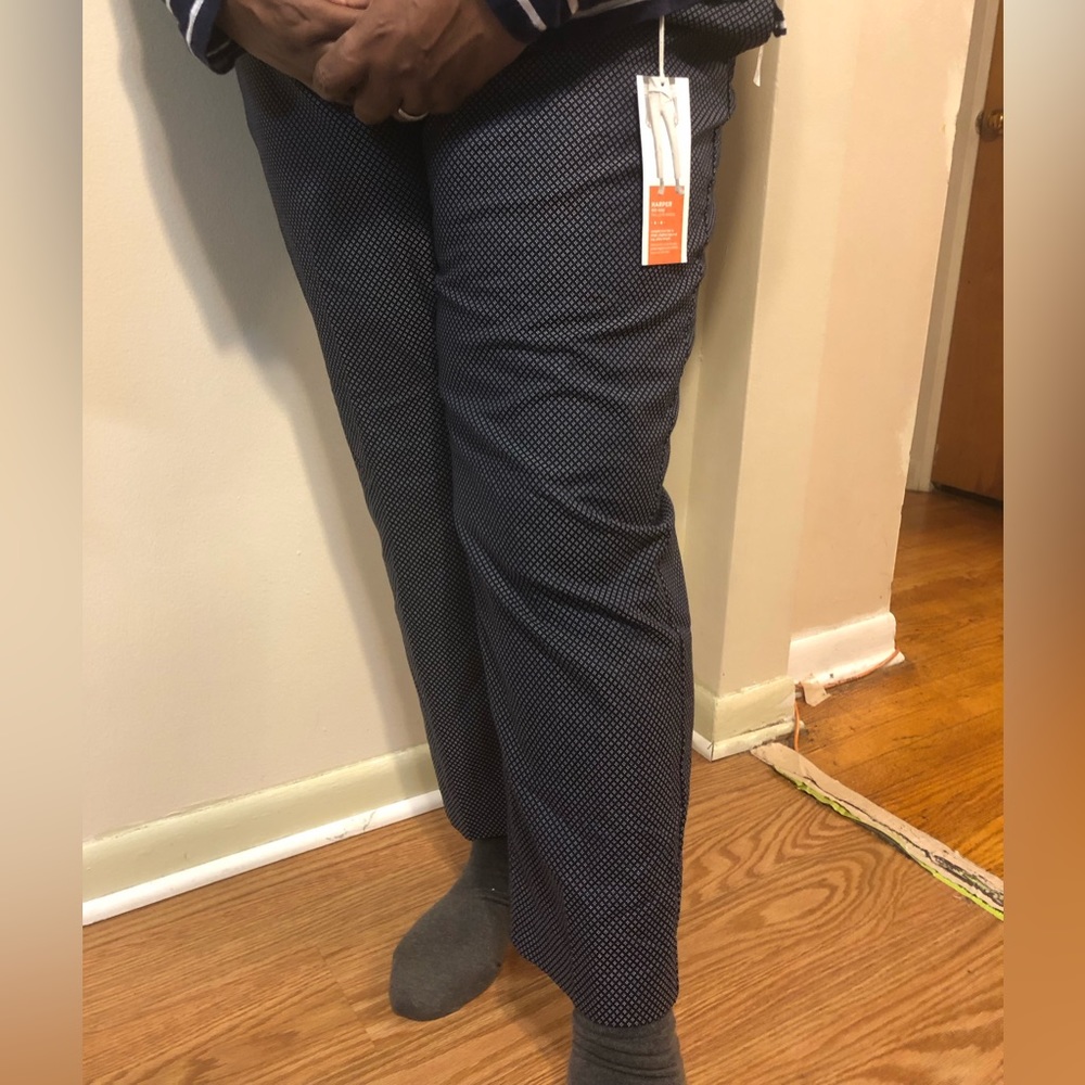 Navy blue printed mid rise jeans